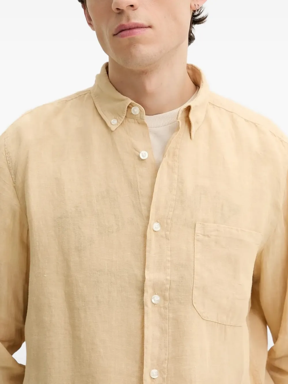 HUGO Linnen overhemd Beige