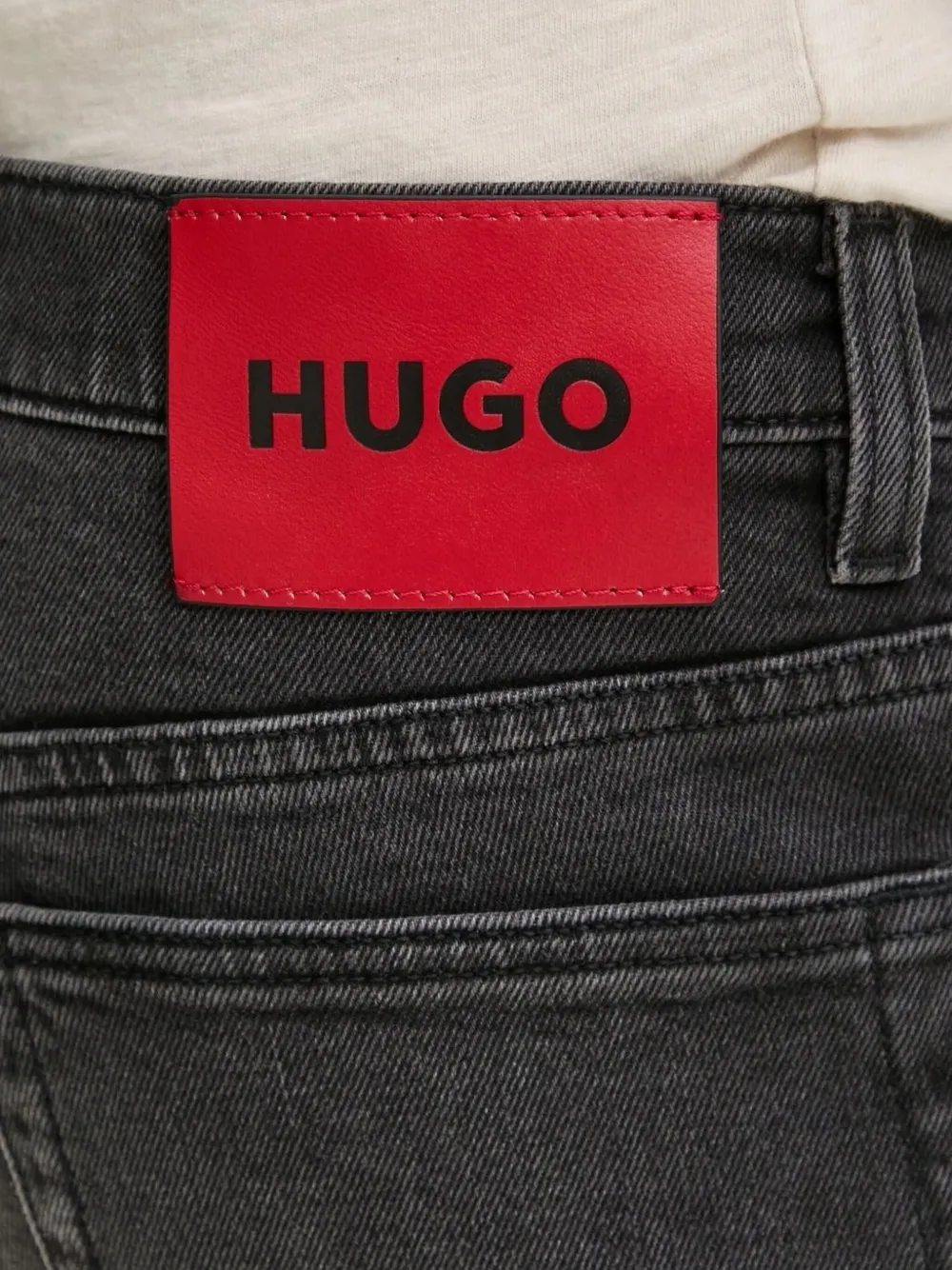 HUGO logo-patch straight-leg jeans Grijs