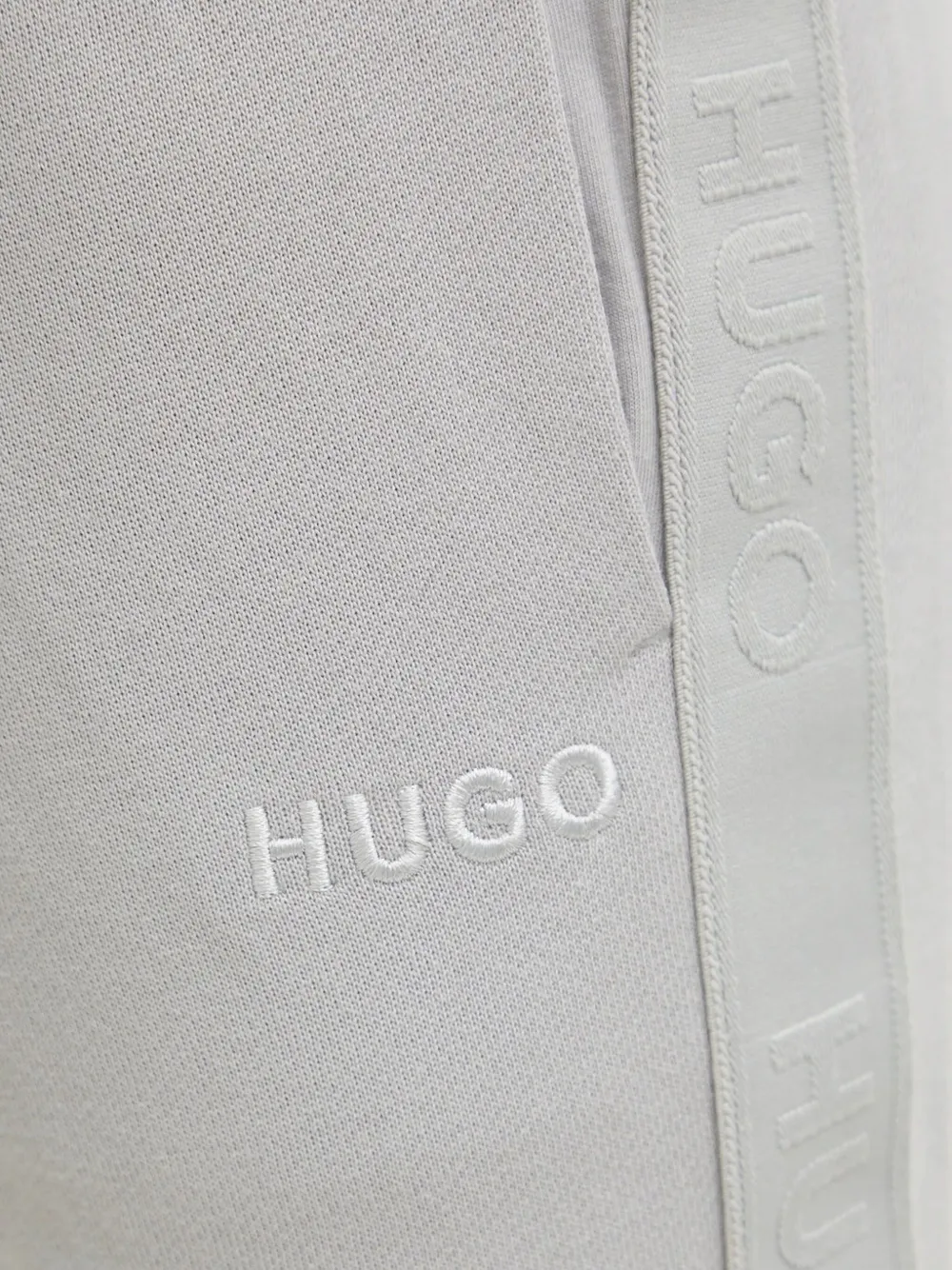 HUGO Shorts met trekkoord en logodetail Grijs