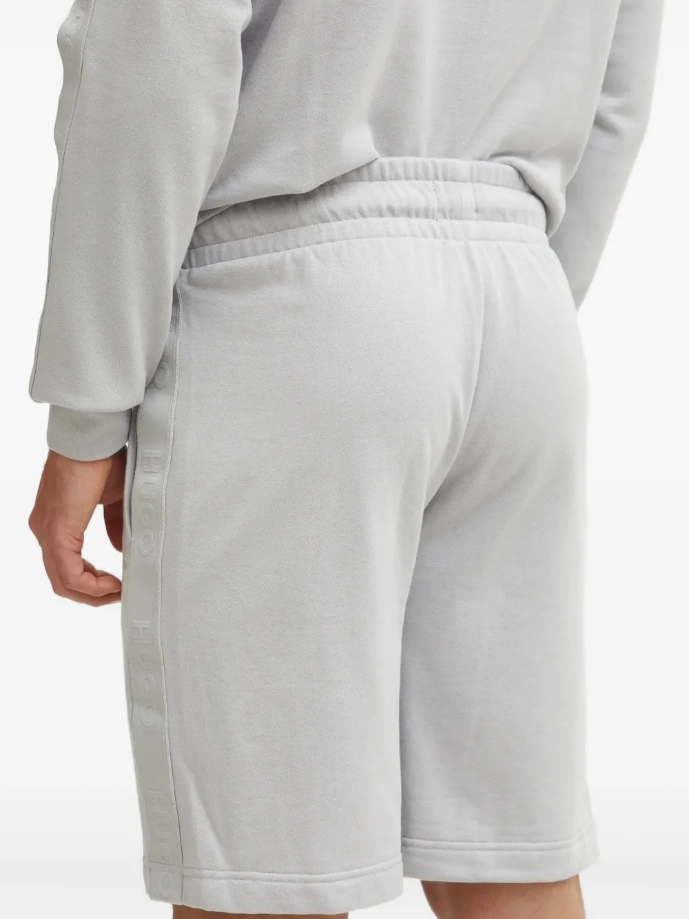 HUGO Shorts met trekkoord en logodetail Grijs