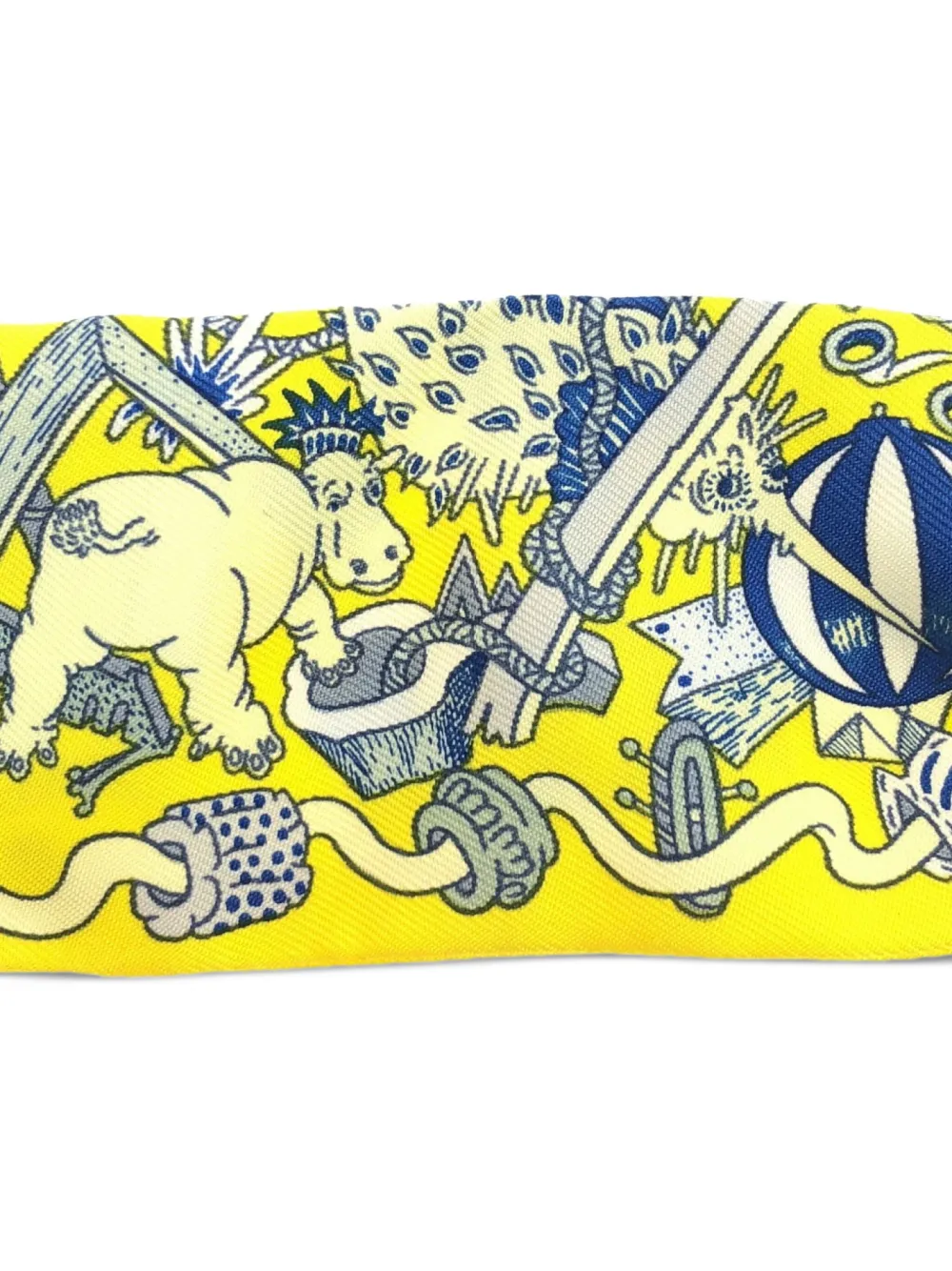 Pre-owned Hermes 2000s The Sun Over Paris Scarf In Yellow