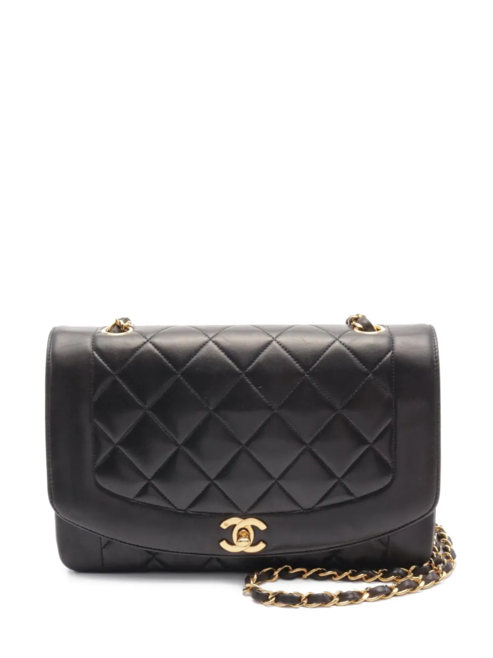 CHANEL Pre-Owned 1991-1994 マテラッセ Diana ショルダーバッグ - ブラック CHANEL Pre-Owned 1991-1994 マテラッセ Diana ショルダーバッグ - ブラック