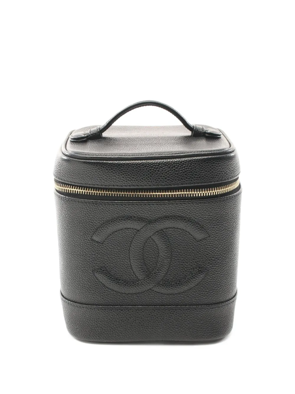 CHANEL Pre-Owned 1996-1997 キャビアレザーバニティバッグ - ブラック CHANEL Pre-Owned 1996-1997 キャビアレザーバニティバッグ - ブラック