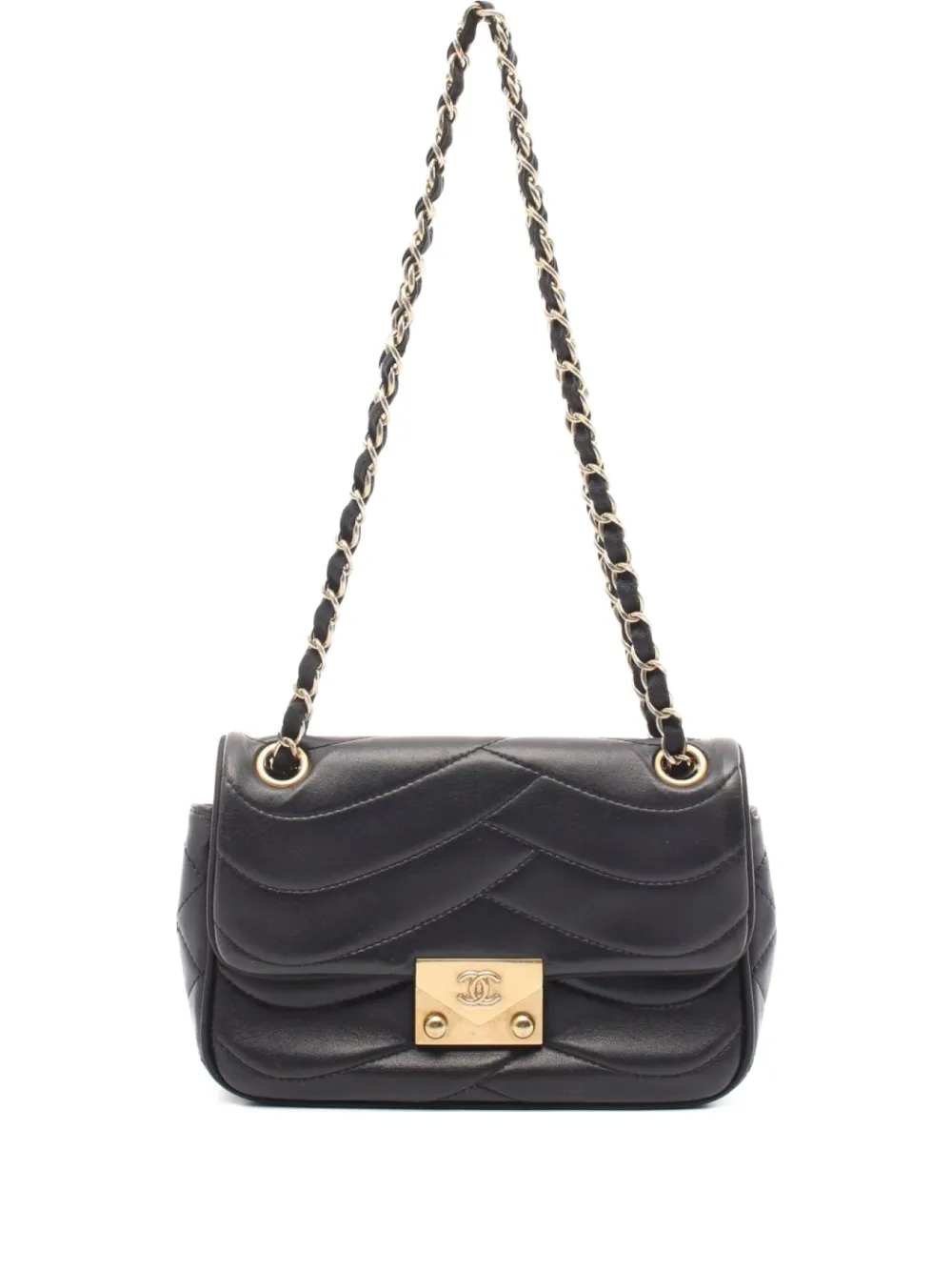 CHANEL Pre-Owned 2016-2017 パゴダ フラップ ショルダーバッグ - ブラック CHANEL Pre-Owned 2016-2017 パゴダ フラップ ショルダーバッグ - ブラック