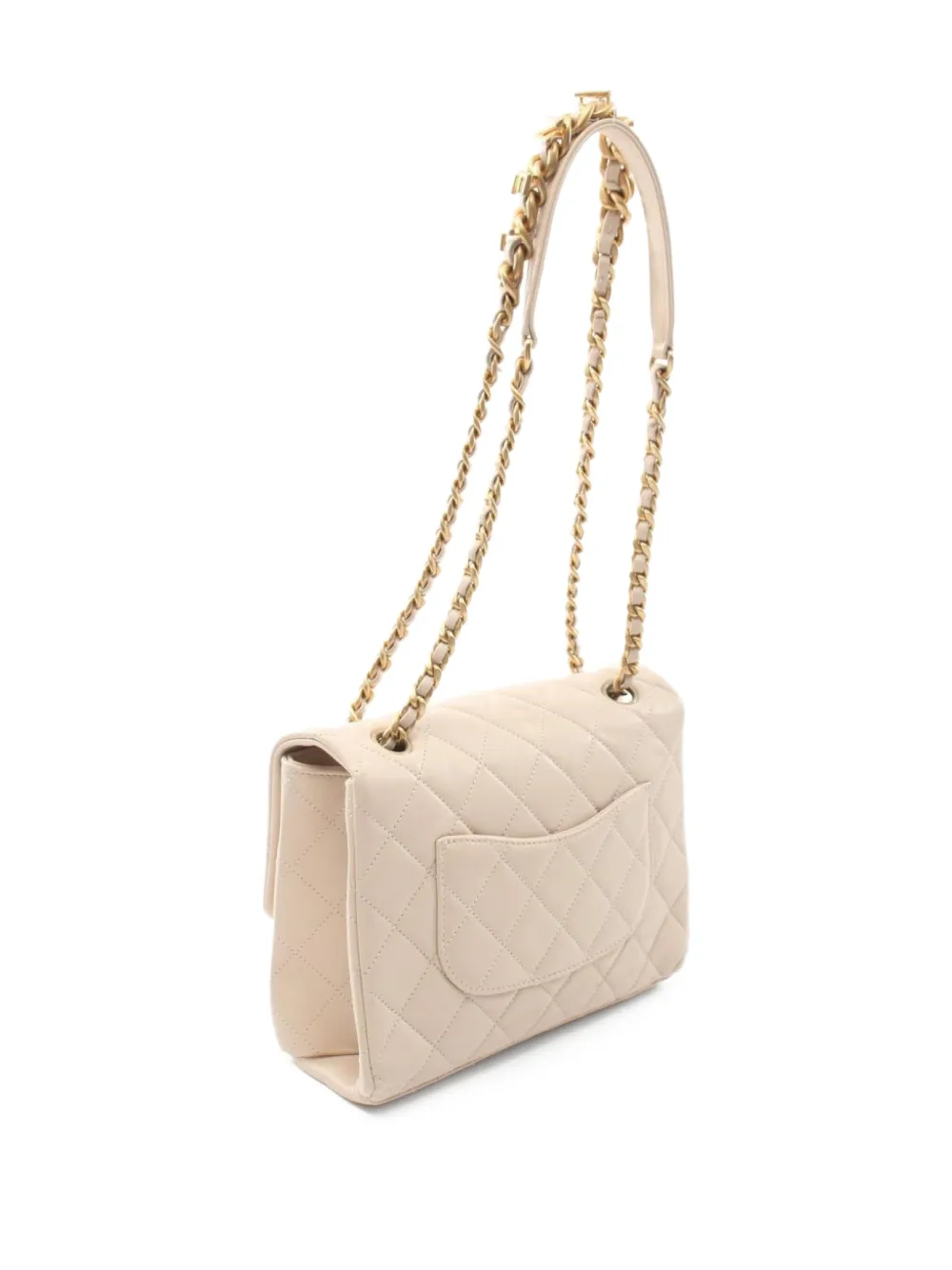 Pre-owned Chanel 2001 Double Flap Shoulder Bag In Neutrals