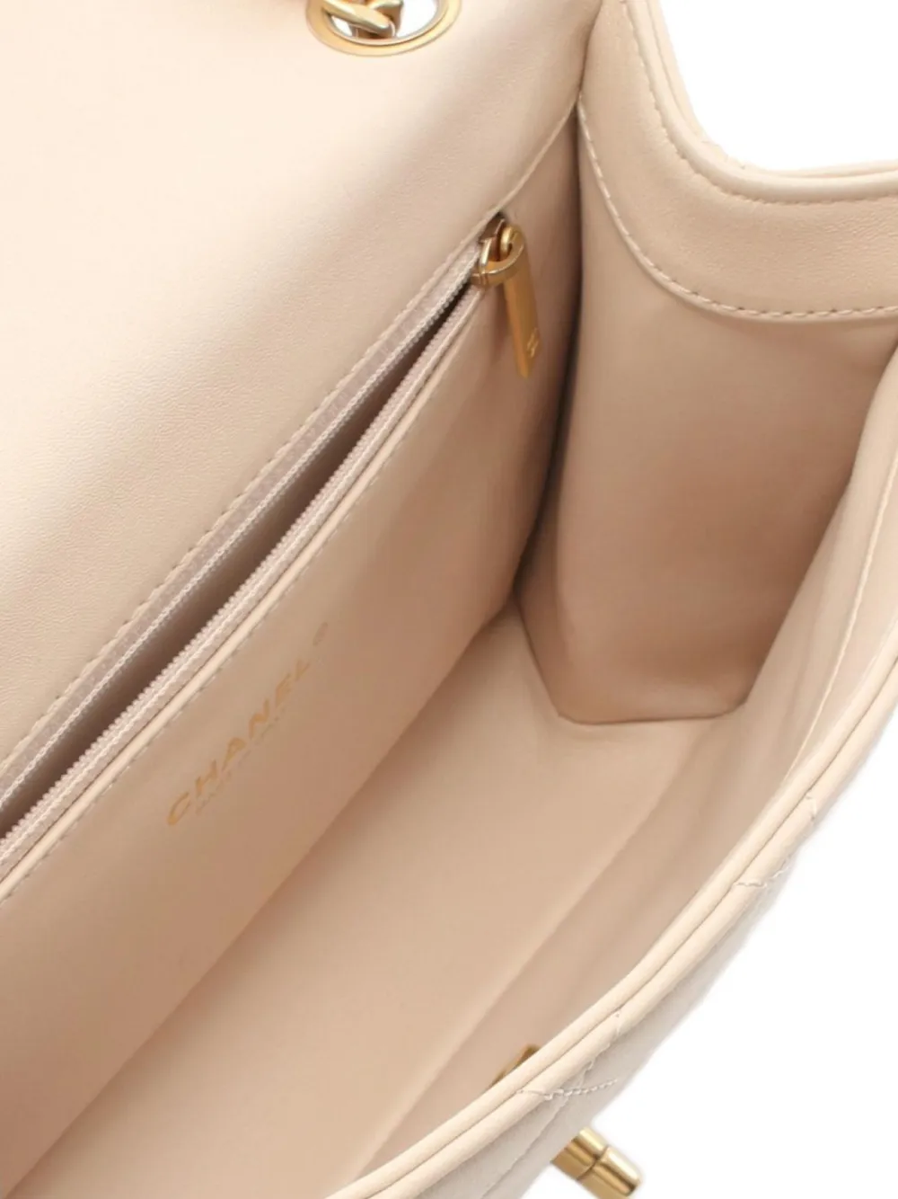 Pre-owned Chanel 2001 Double Flap Shoulder Bag In Neutrals