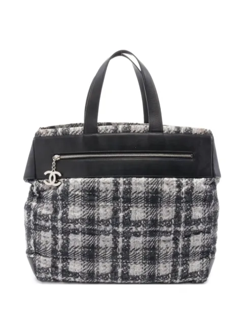 CHANEL Pre-Owned 2013-2014 Coco Mark tweed handbag