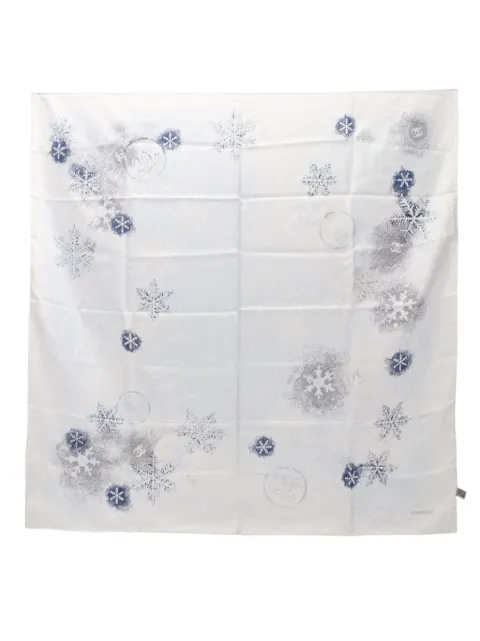 CHANEL Pre-Owned mascada con copos de nieve estampados 1986-1988