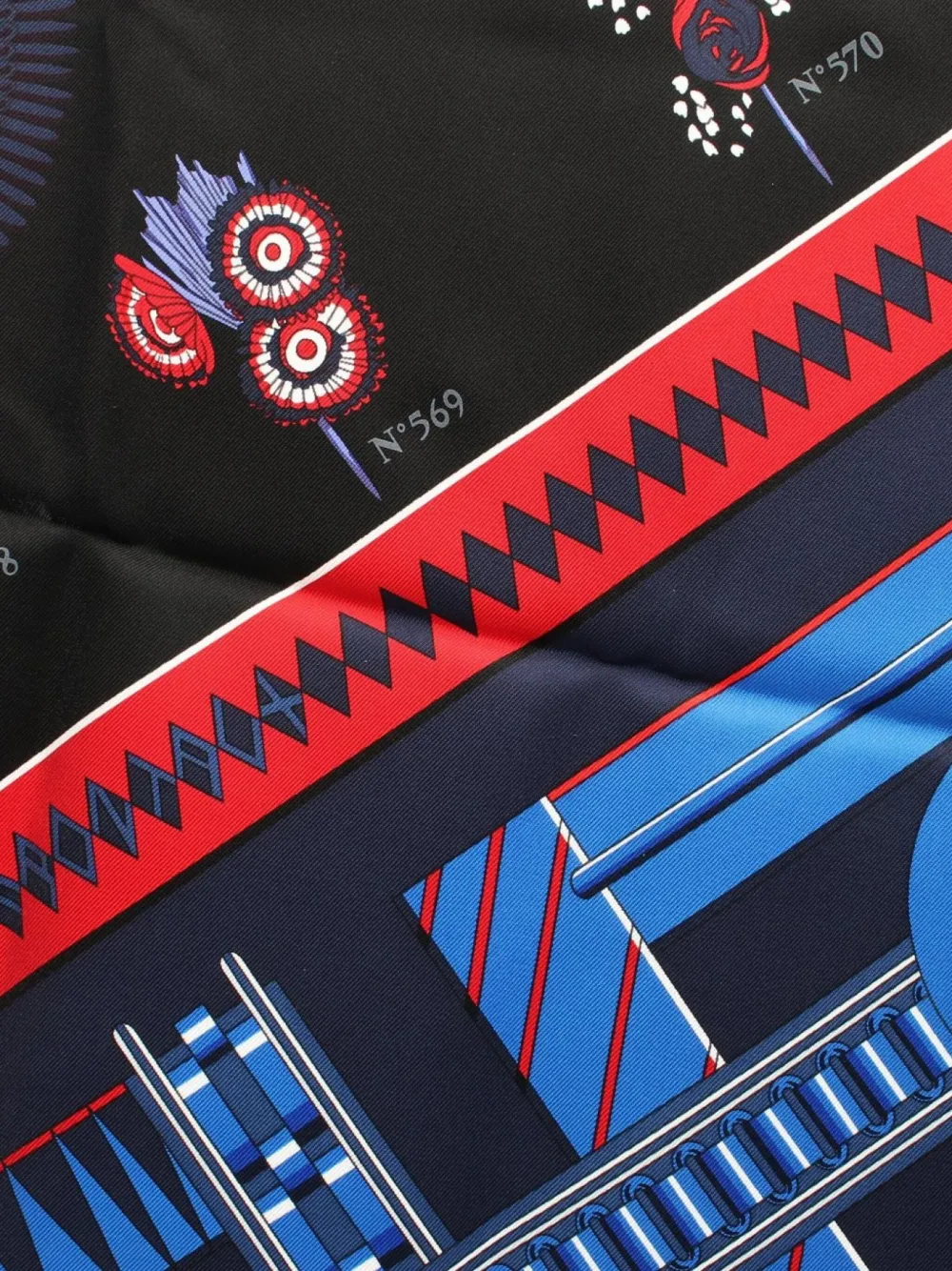 HERMES 2010S FLOTS FLEURS ET FRONTAUX SCARF