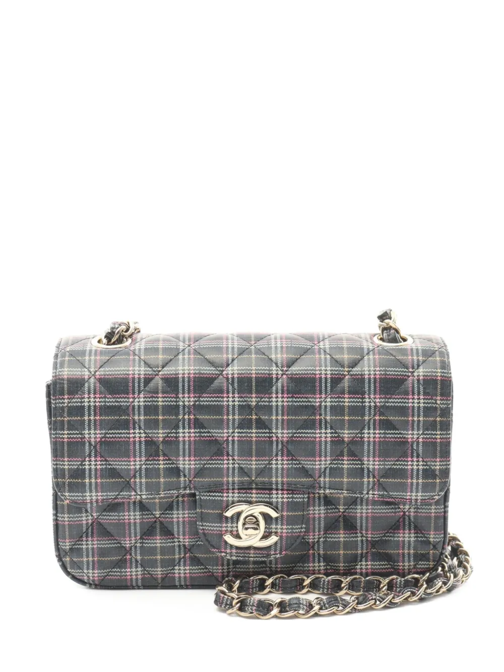 Pre-owned Chanel 2019 Mini Matelasse Chain Handbag In Black