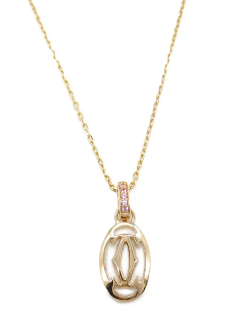 Cartier 2010s 18K rose gold Double C sapphire necklace