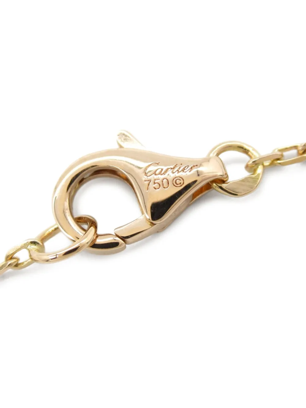 Pre-owned Cartier 2010s 18k Rose Gold Double C Sapphire Necklace