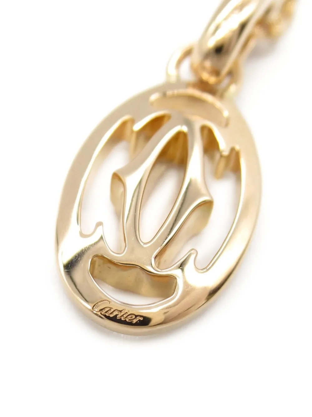 Pre-owned Cartier 2010s 18k Rose Gold Double C Sapphire Necklace