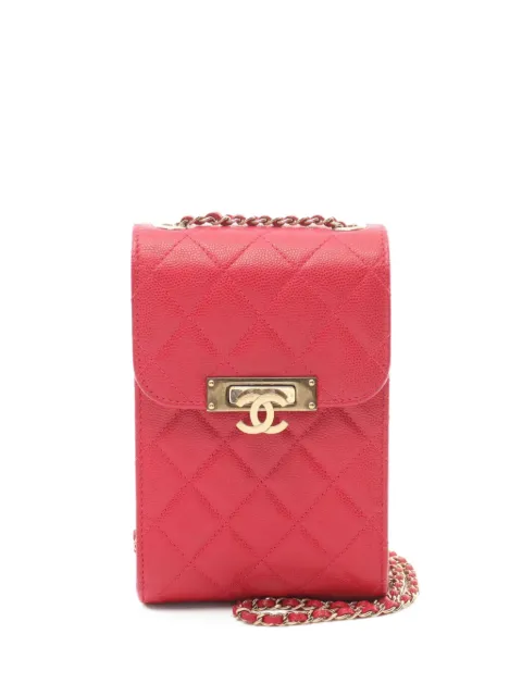 CHANEL Pre-Owned 2016-2017 matelassé phone pouch