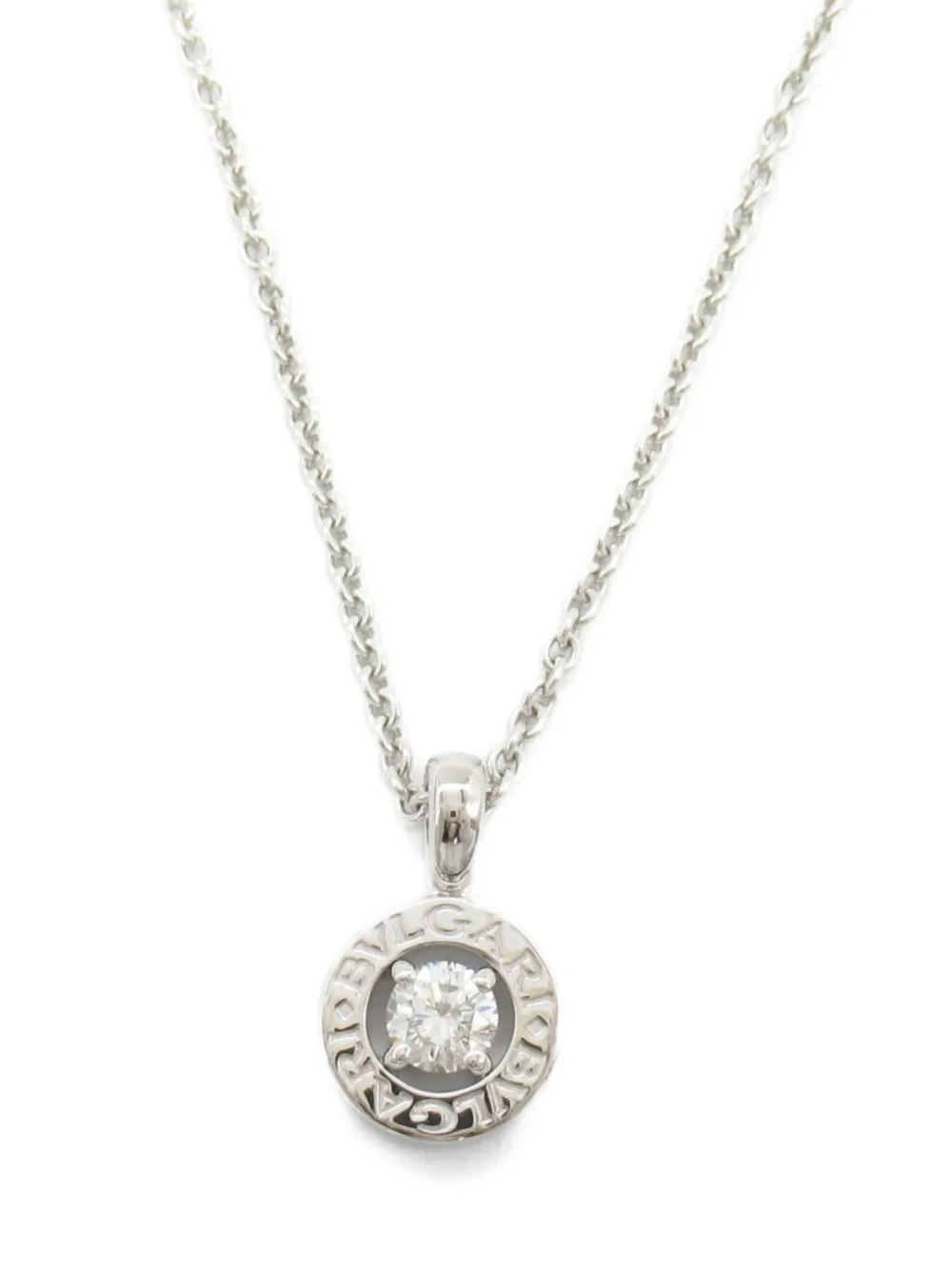 Bvlgari Pre-Owned 2010s Bulgari Bulgari ダイヤモンド ネックレス - シルバートーン Bvlgari Pre-Owned 2010s Bulgari Bulgari ダイヤモンド ネックレス - シルバートーン