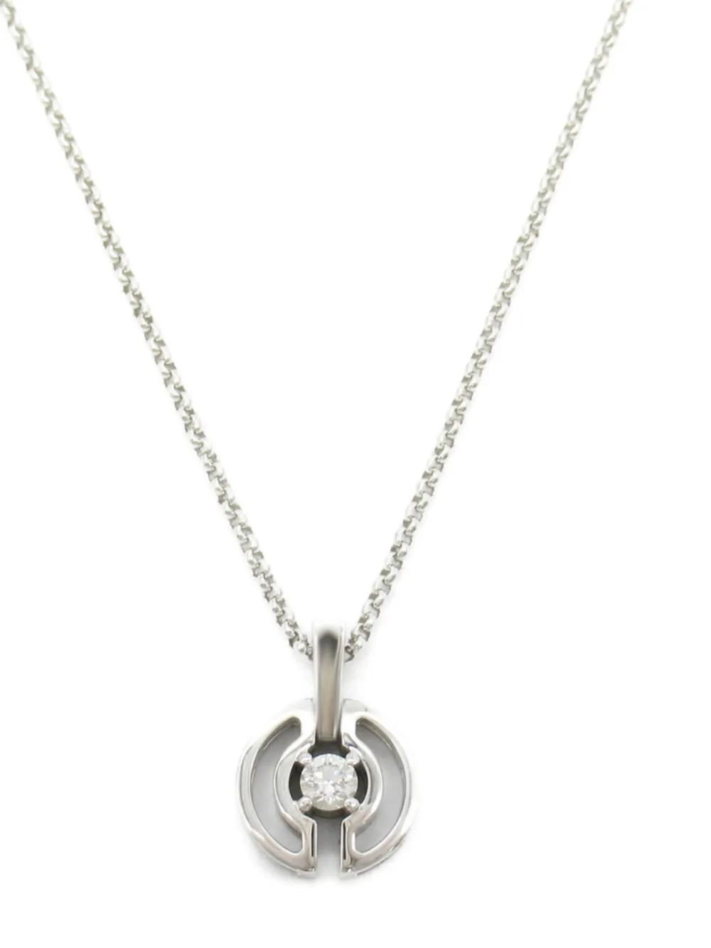 Bvlgari Pre-Owned 2010s プレオウンド Parentesi ダイヤモンド ネックレス 18Kホワイトゴールド - Bvlgari Pre-Owned 2010s プレオウンド Parentesi ダイヤモンド ネックレス 18Kホワイトゴールド -