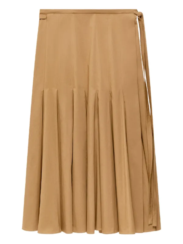 Another Tomorrow Panelled Wrap Skirt in Neutrals