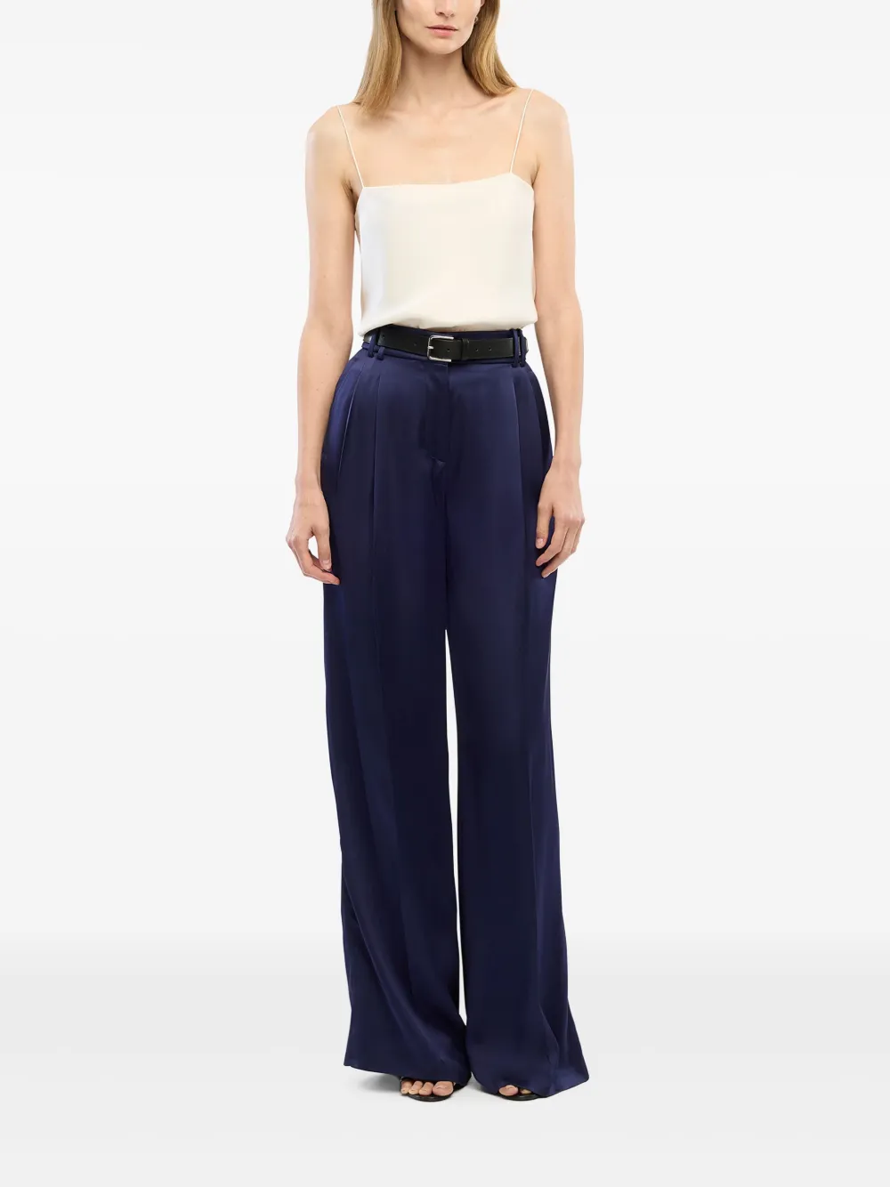  Another Tomorrow Pantalones Con Pinzas - Azul 