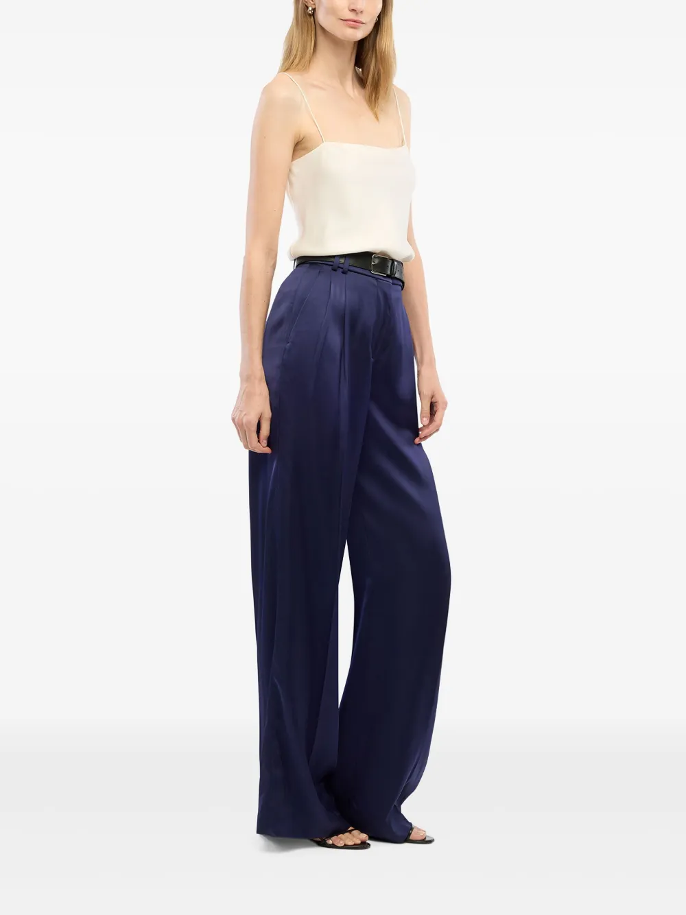  Another Tomorrow Pantalones Con Pinzas - Azul 
