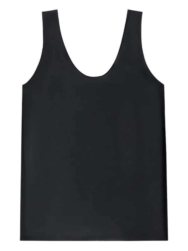 Another Tomorrow Silk Tank Top in Black