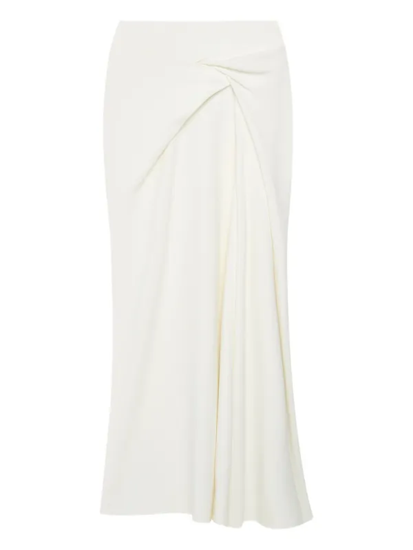 Another Tomorrow Asymmetrical Twist Skirt in White