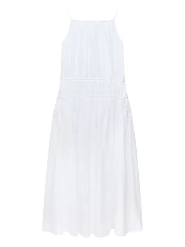 Another Tomorrow Gathered Scoop-back Dress in White
