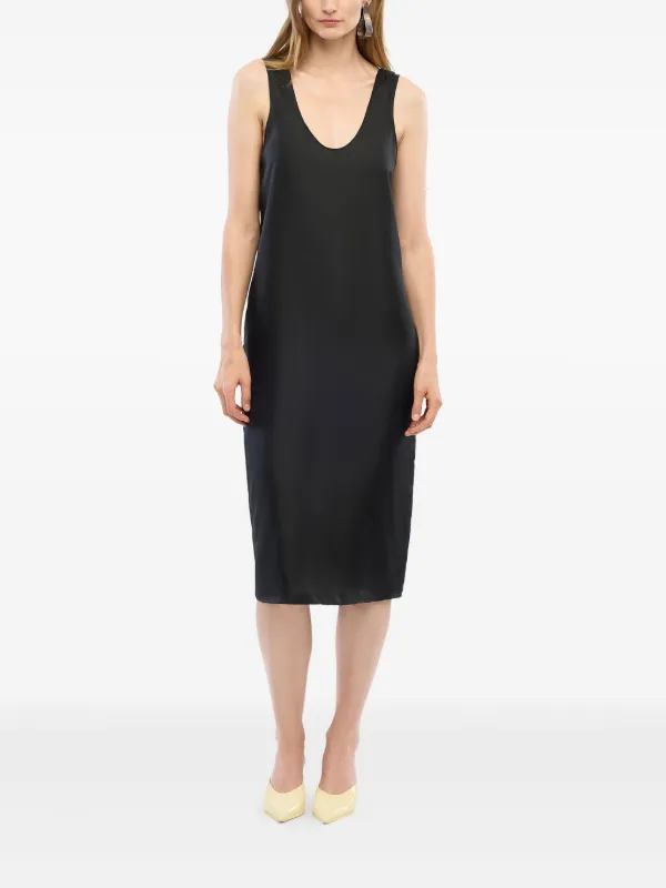 Another Tomorrow Silk Tank Dress | Black in