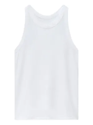 Saint Laurent semi-sheer Henley Tank Top | White | FARFETCH