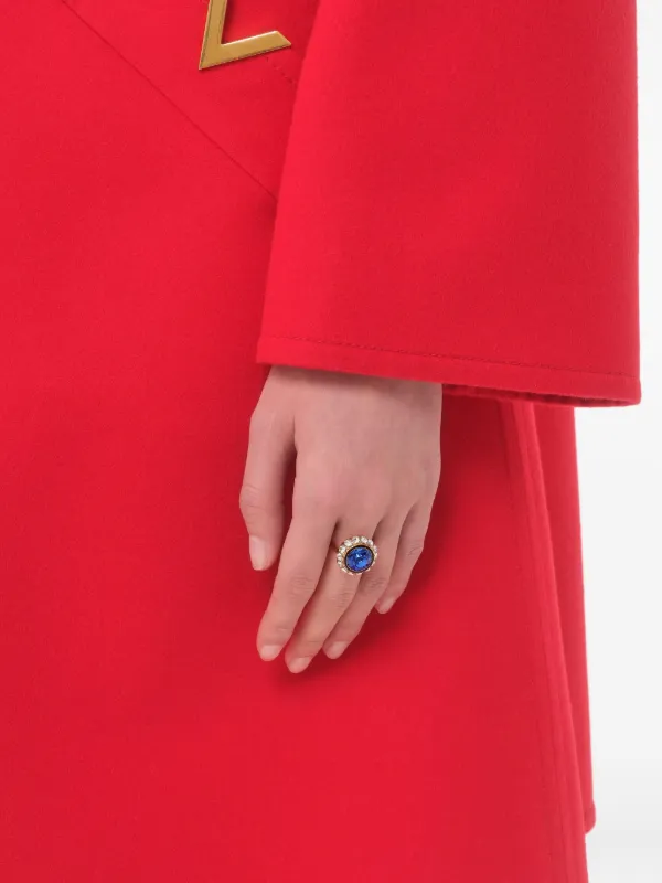 送料込/関税込■VALENTINO■VLogoクリスタル装飾リング Valentino Garavani VLogo Signature Crystal Ring | Silver