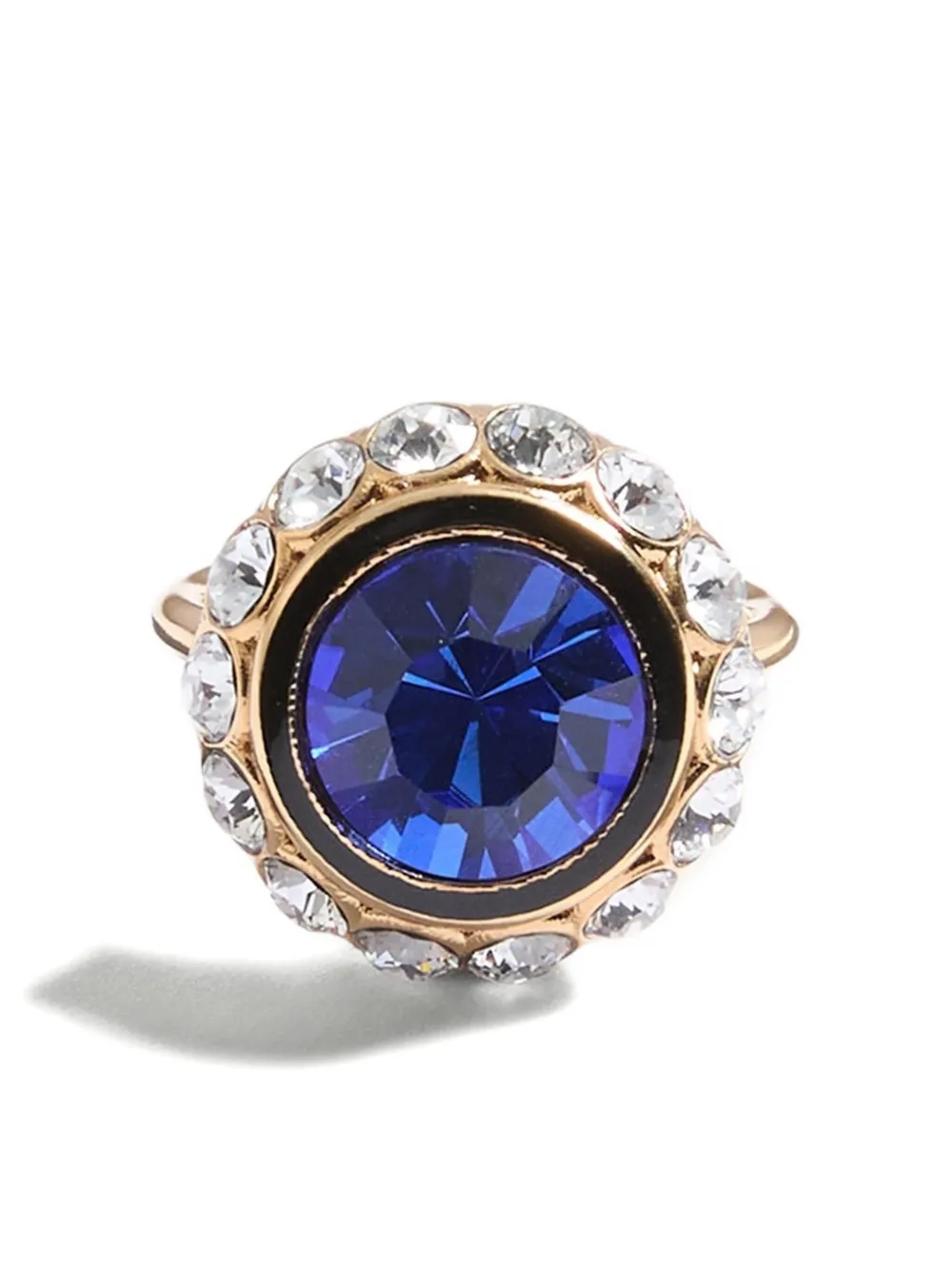 Valentino Garavani VLOGO SIGNATURE RING IN METAL, ENAMEL AND CRYSTALS - Oro