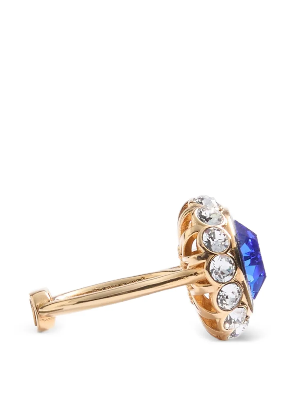 Vlogo Signature ring in metal, enamel and crystals