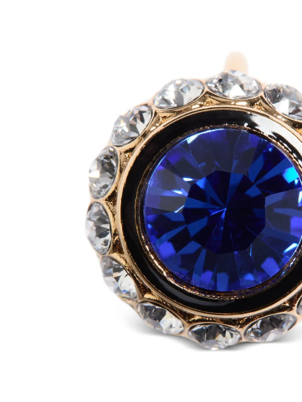 Vlogo Signature ring in metal, enamel and crystals