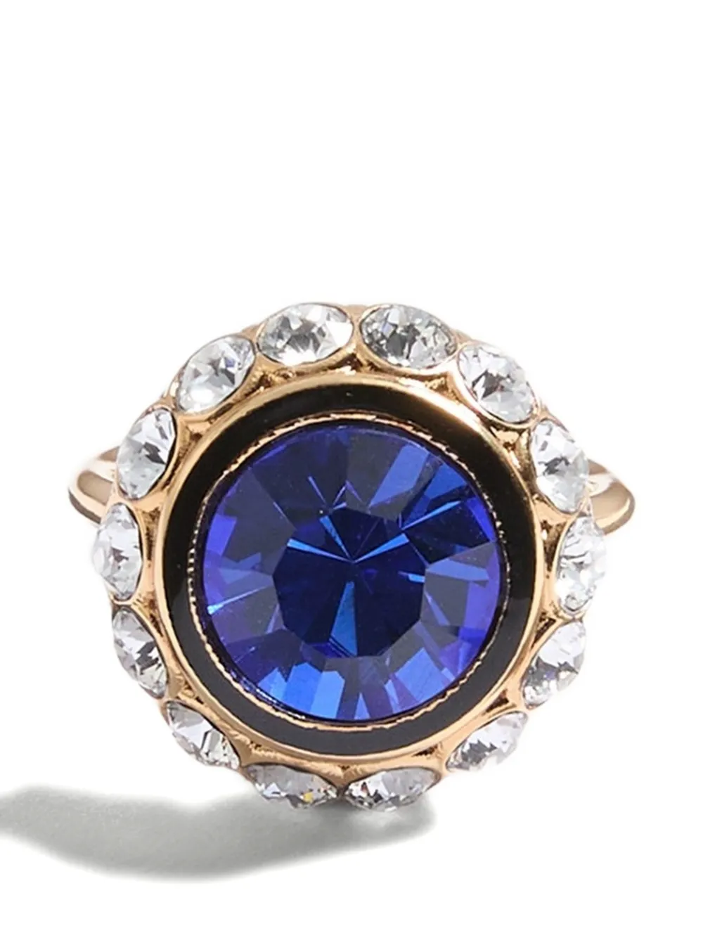 Valentino Garavani VLOGO SIGNATURE RING IN METAL, ENAMEL AND CRYSTALS - Oro