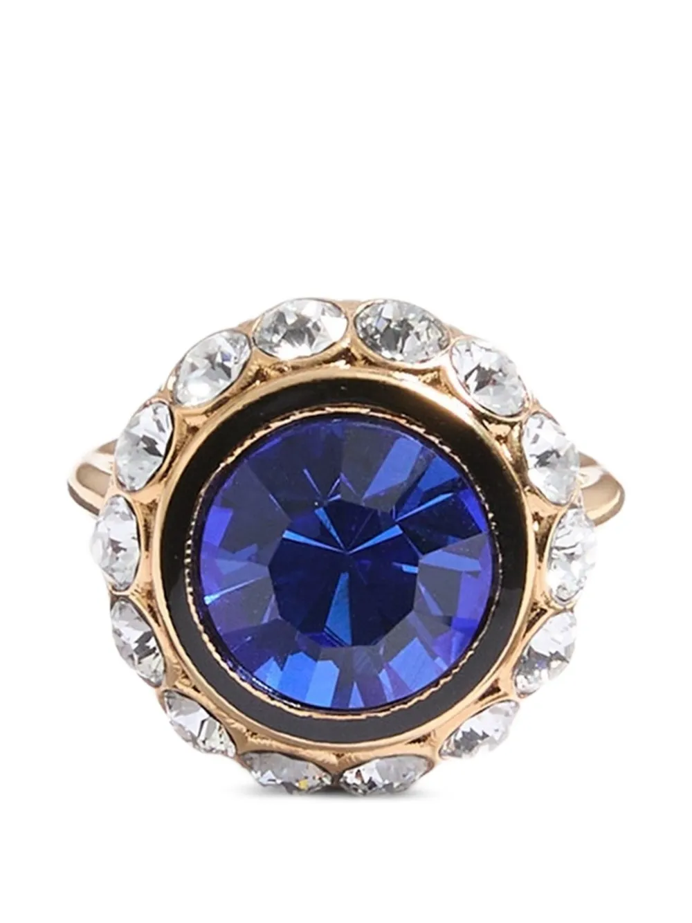Valentino Garavani VLOGO SIGNATURE RING IN METAL, ENAMEL AND CRYSTALS - Oro