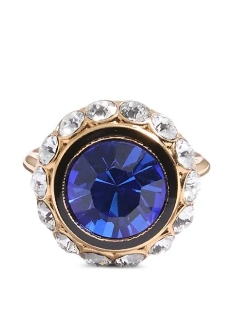 Valentino Garavani Vlogo Signature ring in metal, enamel and crystals