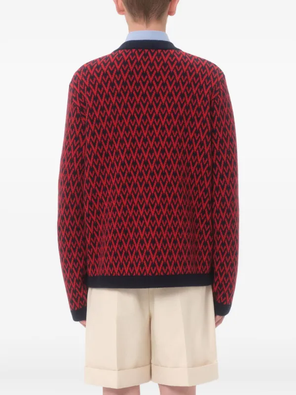 Valentino Garavani Toute La V カーディガン | レッド | FARFETCH JP