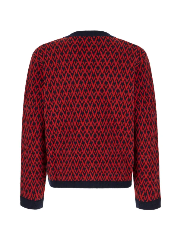 Valentino Garavani VLogo Monogram Cardigan | Red | FARFETCH ID