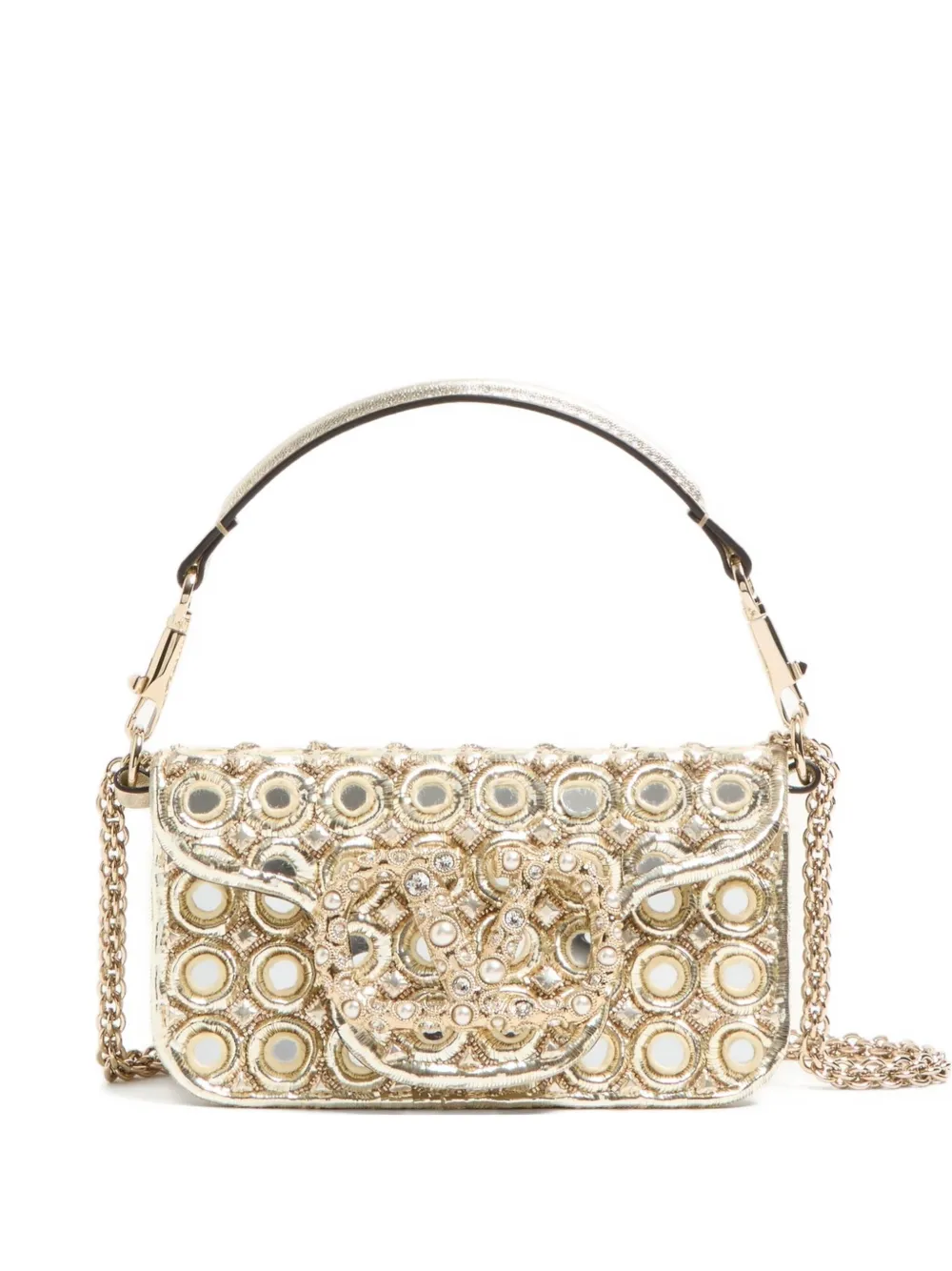 Valentino Garavani Borsa a spalla Locò piccola - Toni neutri