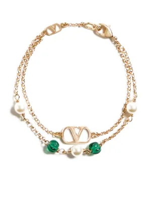 Valentino Garavani Vロゴ シグネチャー パール＆スワロフスキー