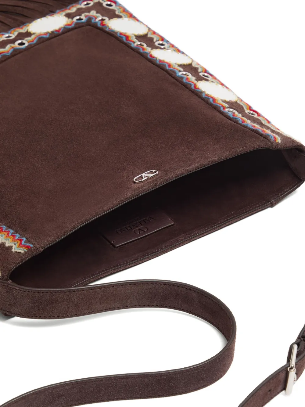 Valentino Garavani Nellcôte crossbodytas met franje Bruin