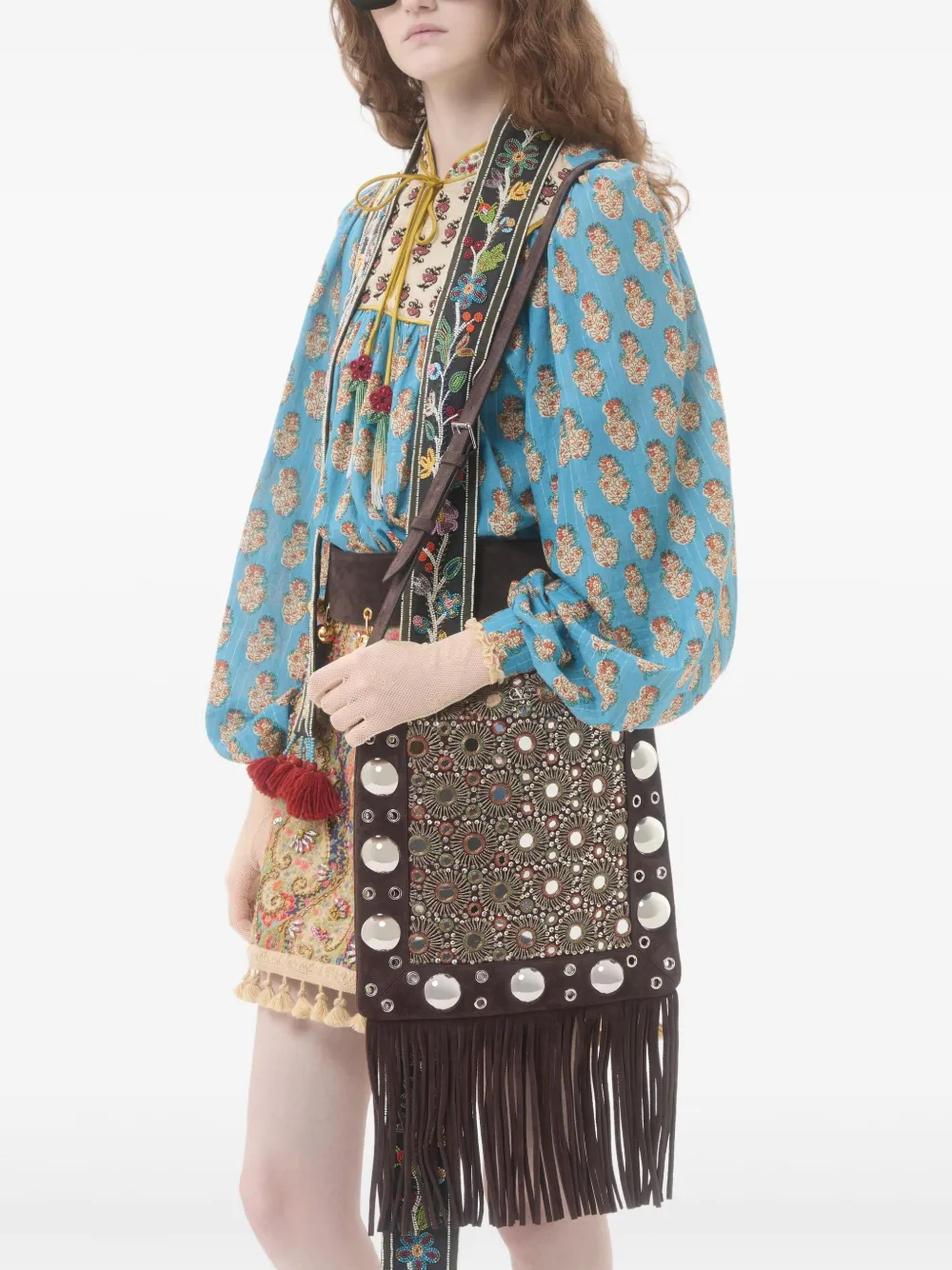 Valentino Garavani Crossbodytas met borduurwerk Bruin