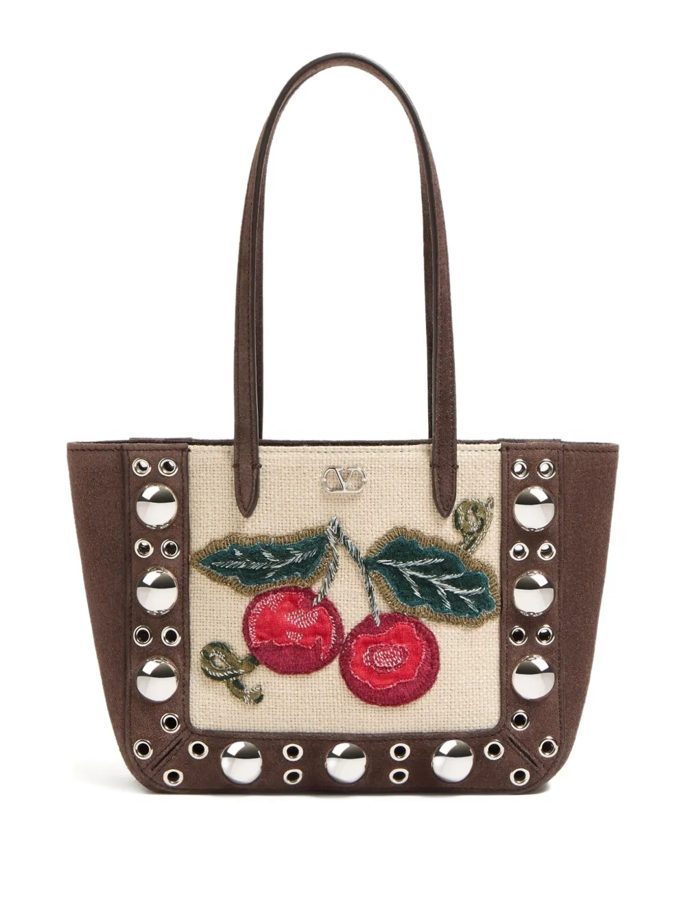 Valentino Garavani Nellcôte shopper met borduurwerk Bruin