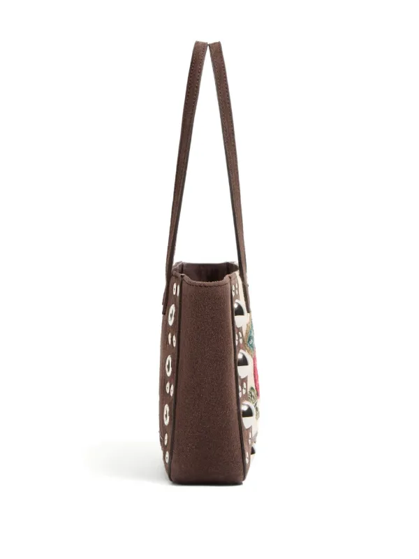 Valentino Garavani Nellcôte Embroidered Tote Bag | Brown