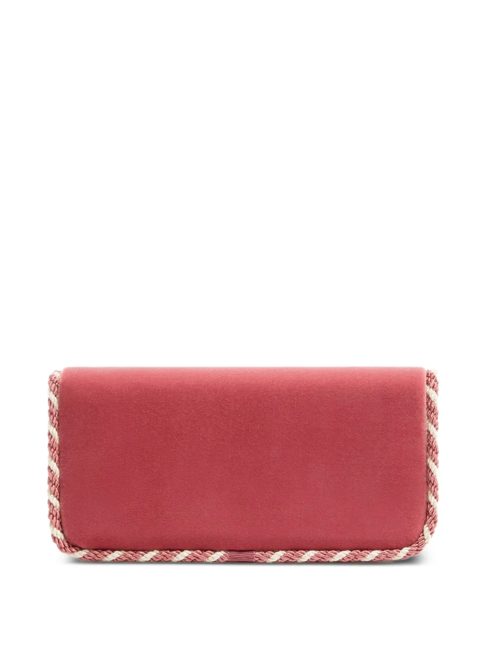 Valentino Garavani Locò Velvet Clutch with Jewel Logo in Pink, view 2