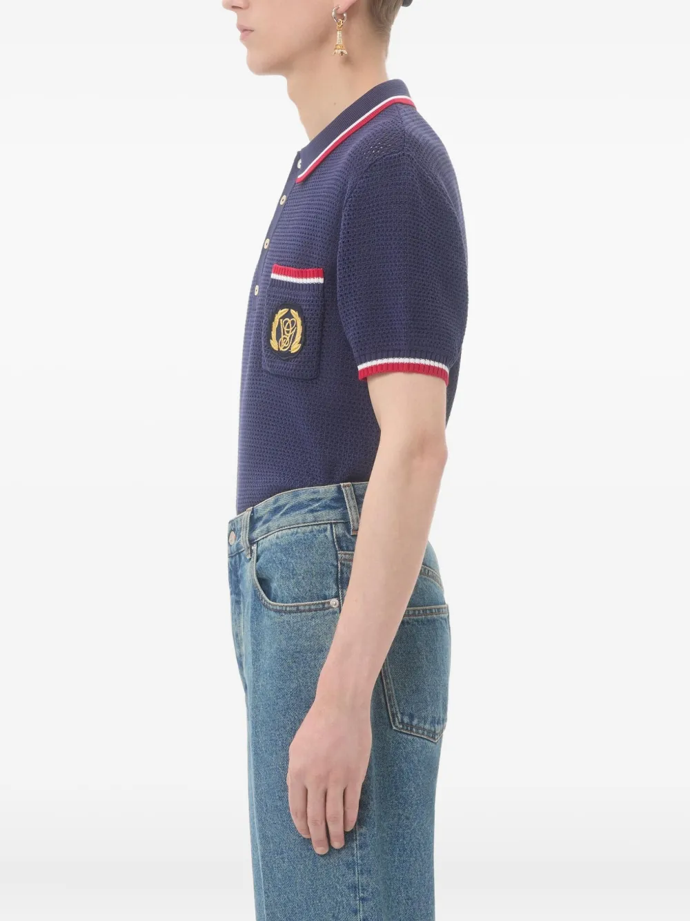 Valentino Garavani Poloshirt met contrasterende afwerking Blauw
