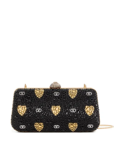 Valentino Garavani heart motif embellished clutch bag