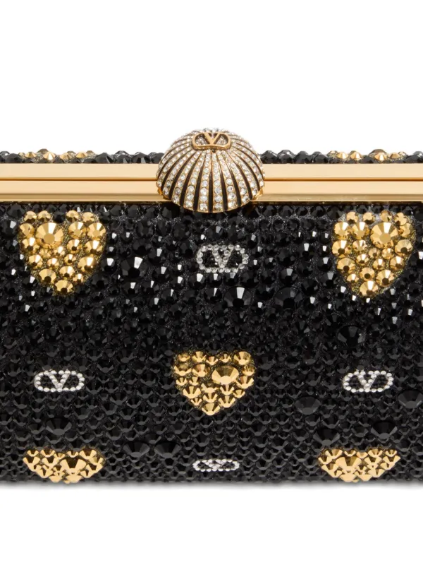 【関税＆送料込み】Valentino Garavani Clutch Valentino Garavani Heart Motif Embellished Clutch Bag
