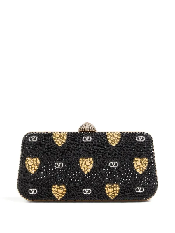 【関税＆送料込み】Valentino Garavani Clutch Valentino Garavani Heart Motif Embellished Clutch Bag