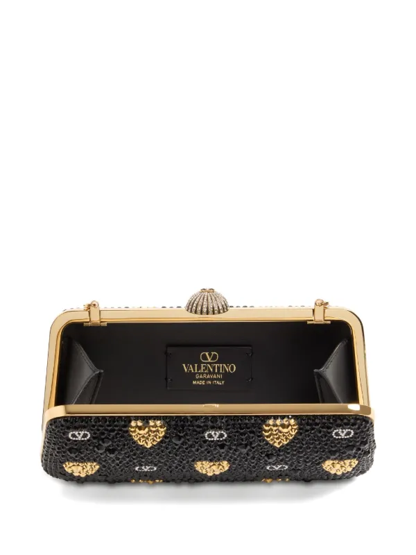 Valentino Garavani Heart Motif Embellished Clutch Bag