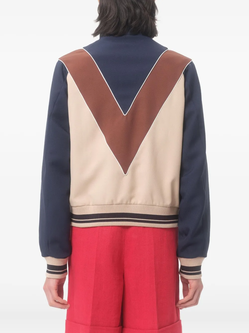 Valentino Garavani Sweater met logopatch en rits Beige
